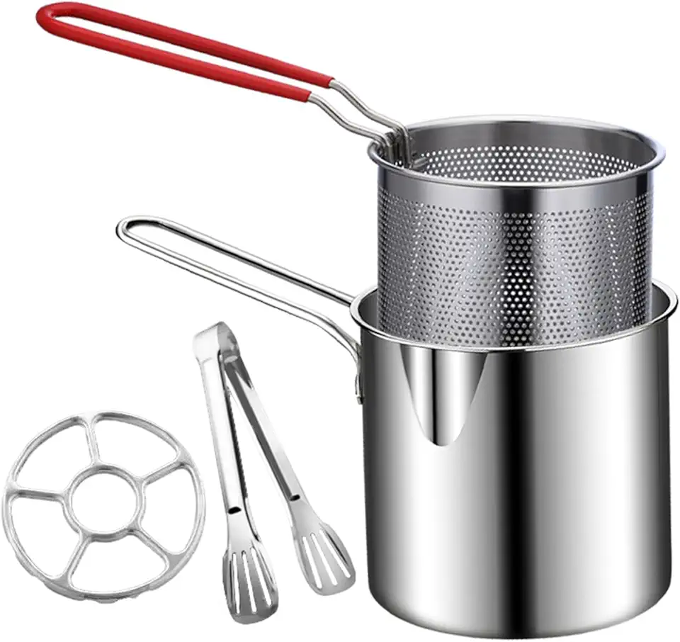 Frigideira | Panelas de aço inoxidável, panela de fritura profunda para cozinhar | para cozinha doméstica, restaurante, trailer, caminhão, filé de frango, batatas fritas