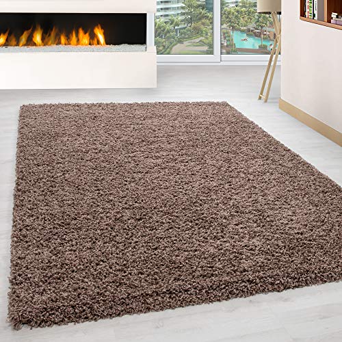 HomebyHome Alfombra Salon Peludo de Pelo Largo Moca 160x230 cm   Alfombras de Habitacion Sala de Estar Modernas Suave y Esponjoso   Alfombras Dormitorio Moqueta Cocina Rectangular