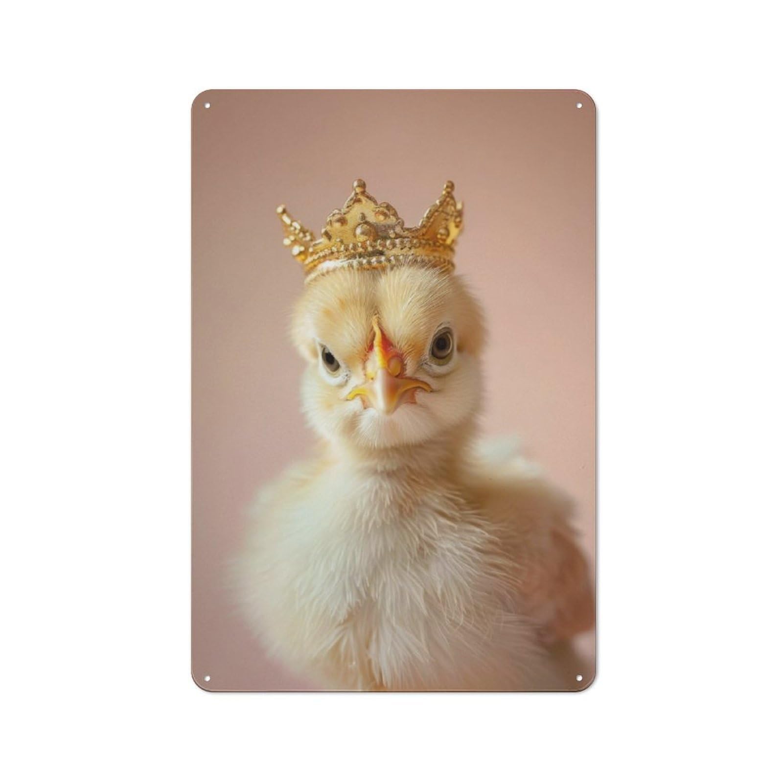 Junmoney Little Chicken King Tin Wall Plaque 30X20cm With For Pub Or Café, A Decorative Christmas Gift For Hospitality Wall Decor Collectors