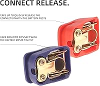 Vista 2 de Conector de terminal de batería, 2 pares de abrazaderas universales de liberación rápida para batería, terminales de batería de poste superior