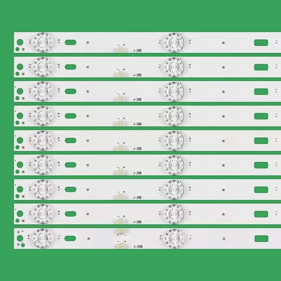 Generico Kit 9 barre LED RETROILLUMINAZIONE compatibili con TV AKAI 55" AKAI MS-L1239-L MS-L1239-R JS-D-JP5510-A61EC CTV5584-UHD-SMART-CURVED - ricambio premium con biadesivo