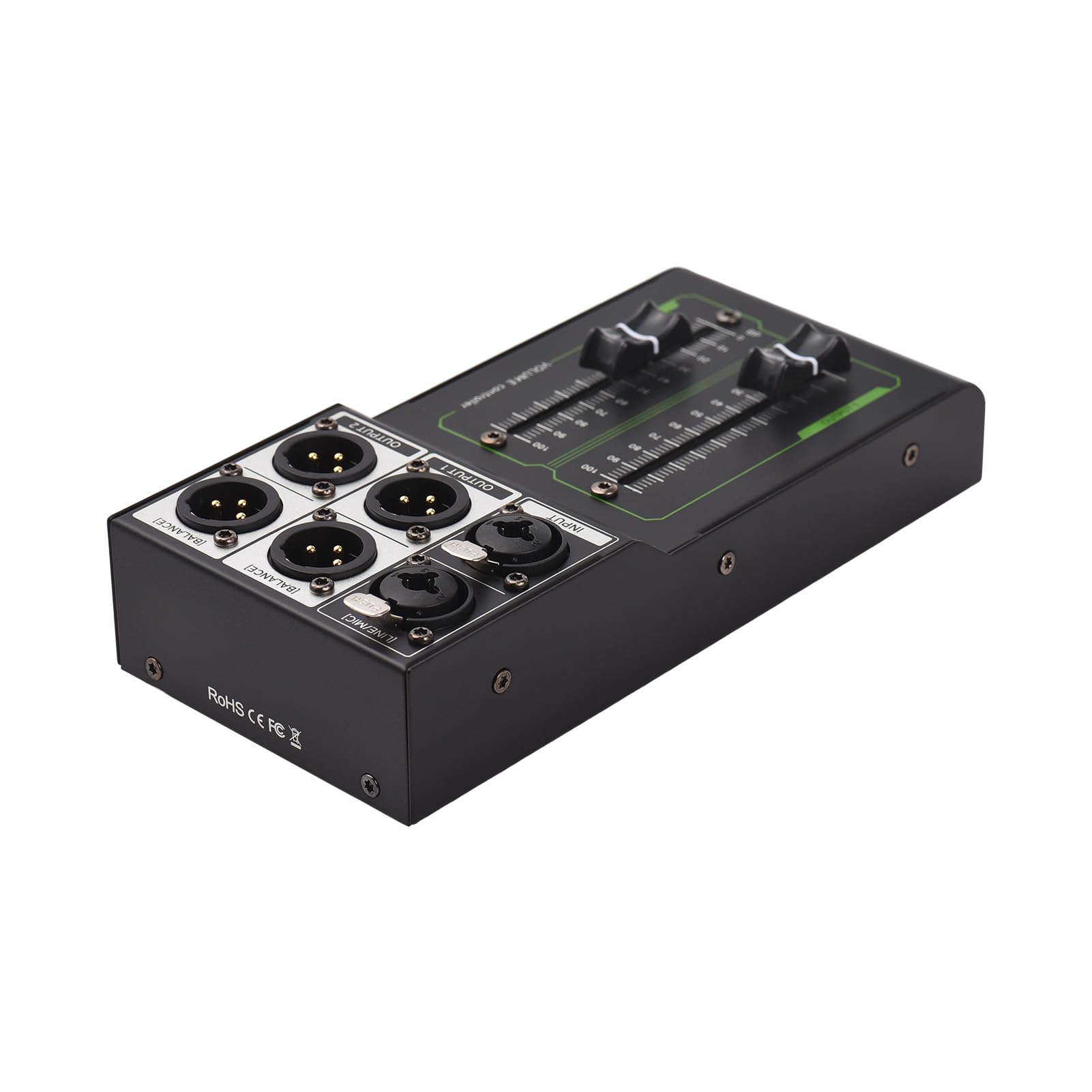Passive Lautstärkeregelung Metall-Controller mit 70mm Drehknopf, Mehrere Eingänge für Heimstudio, DJ-Equipment