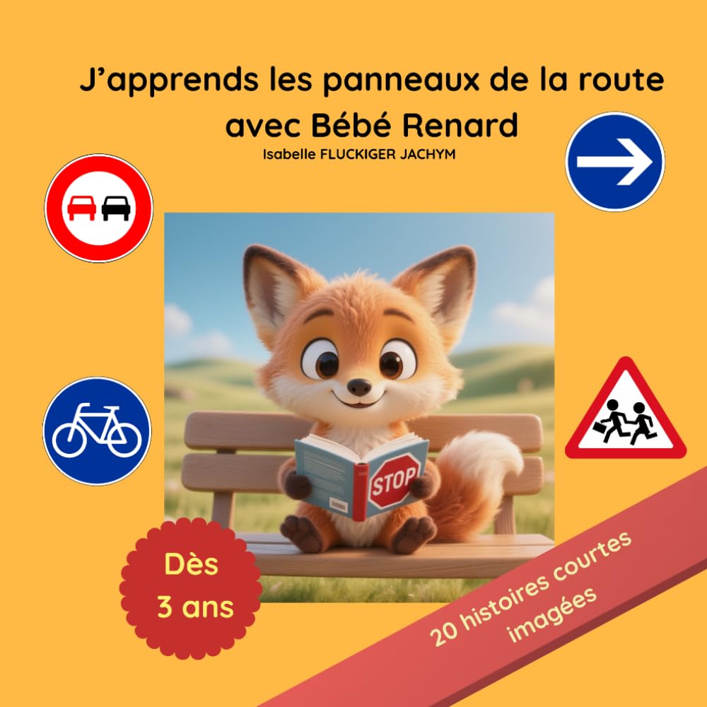 J'apprends les panneaux de la route avec Bébé Renard: "Sécurité routière pour enfants : 20 petites histoires éducatives pour apprendre le code de la route en s'amusant" (Le Monde des Bébés animaux)