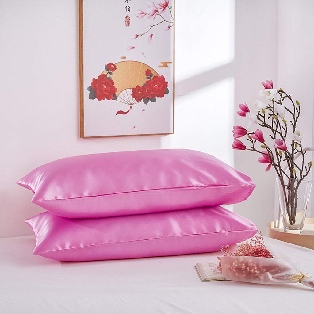 Set di 2 federe in raso marrone con texture liscia per un'esperienza di sonno lussuosa