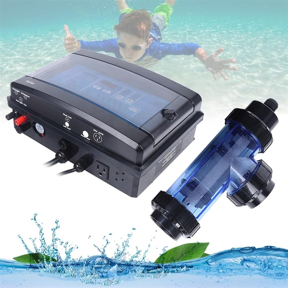 Pool Saltwater Chlorinator, 15/20/30/50 g/h Automatic Cleaning Salt Water Pool Chlorine Generator System, Chlorine Generator Chlorinator, 10-40℃ Water Temperature Protection,50g/h ( Size : 30g/h )
