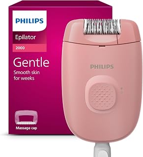Philips Epilator Series 2000 BRE227/00 Corded Epilator for Women - Legs & Body Hair Removal, 20 Tweezers, Up to 4 Weeks Smooth Skin