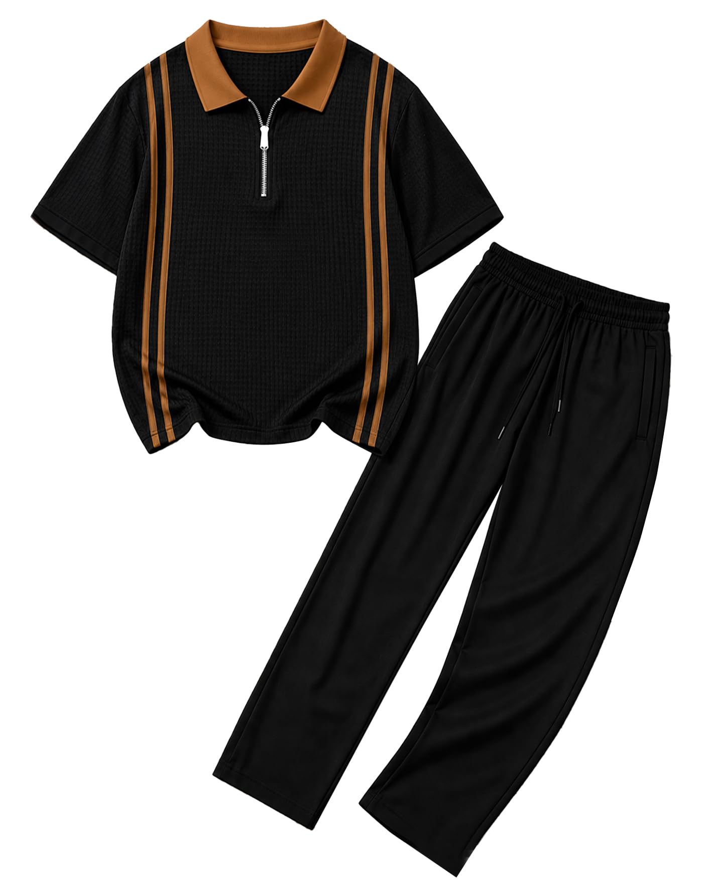 ausk Men's Premium Polo Co-Ord Set | Cotton Blend Polo T-Shirt & Elastic Waist Track Pant | Casual Summer Wear | Lounge Wear | Travel Wear Clothing Set for Men-picture-31