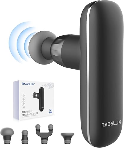 MAGELUX Mini pistola de masaje masajeador muscular de tejido profundo, potente y silencioso, masajeadores portátiles de percusión y espalda para