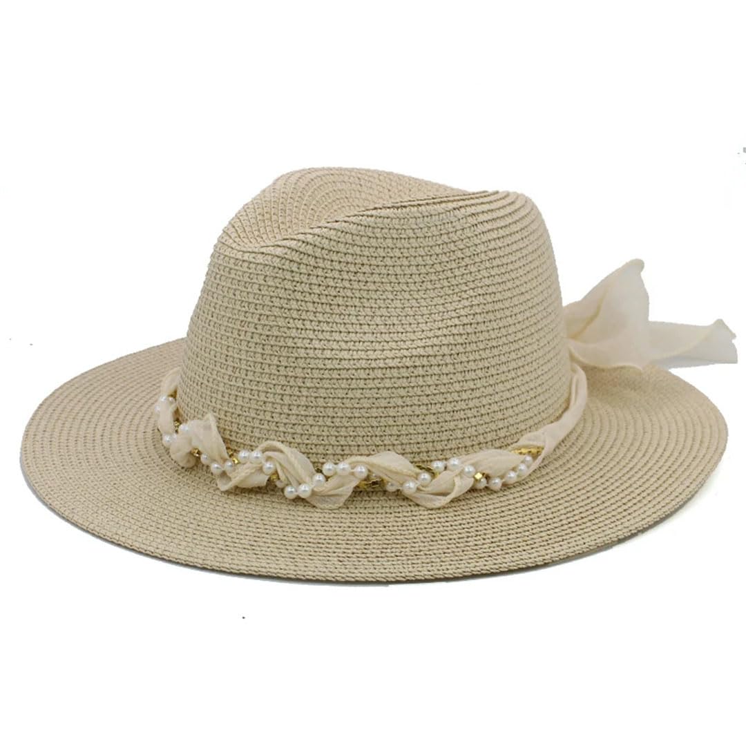 Cappelli Panama in paglia morbida da uomo e da donna, cappello a tesa larga, cappello da spiaggia Fedora Trilby da viaggio all'aperto