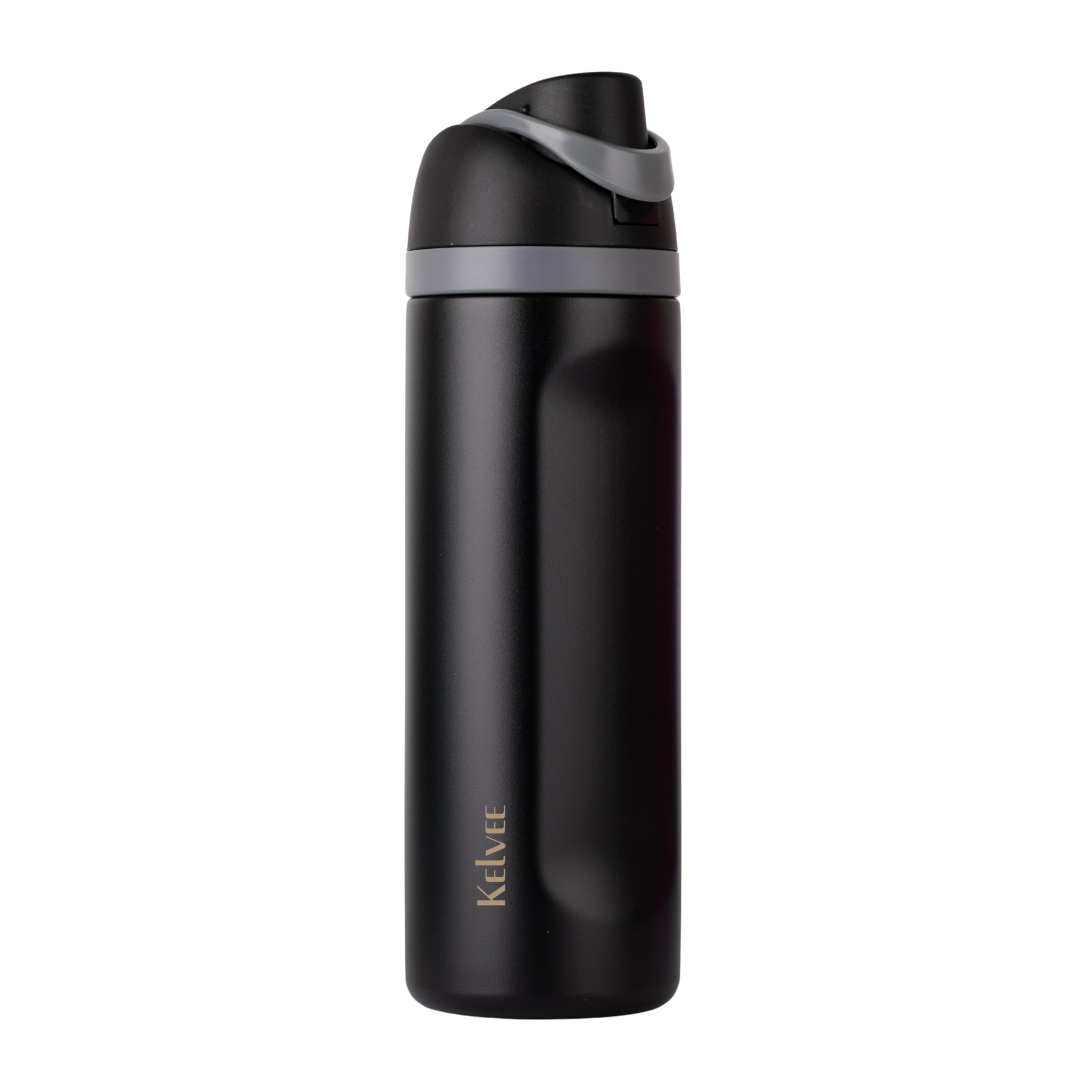 KELVEE FreeSip Water Tumbler with Leak Proof Lid & Straw Insulated Stainless Steel 800ml, Reusable BPA-Free Leak-Proof Sipper for Sports, Office, School, Travel (Ebony)