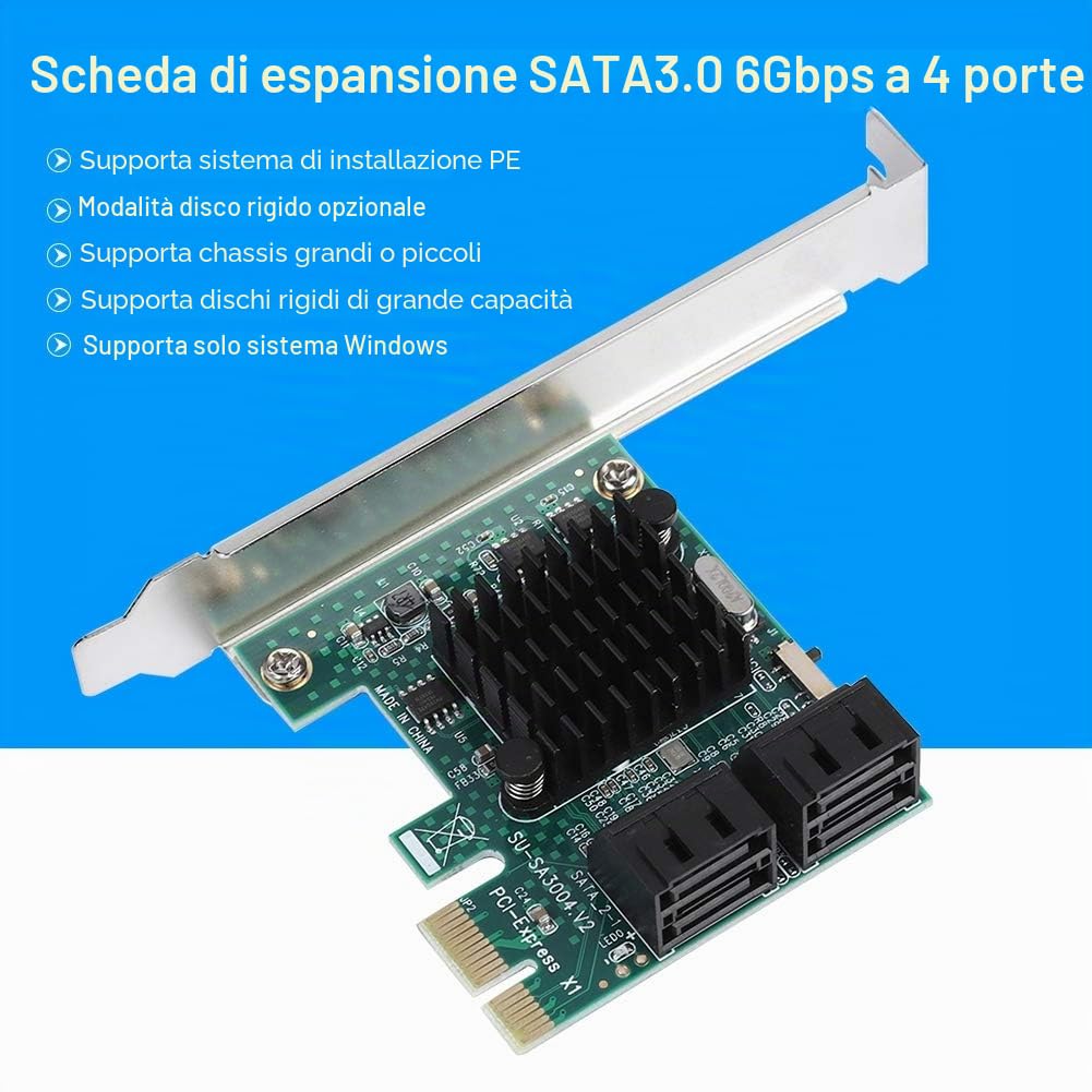 Scheda di espansione SATA 3.0 Adattatore per scheda di espansione 3 porte PCIE a SATA 3.0 a 6 porte