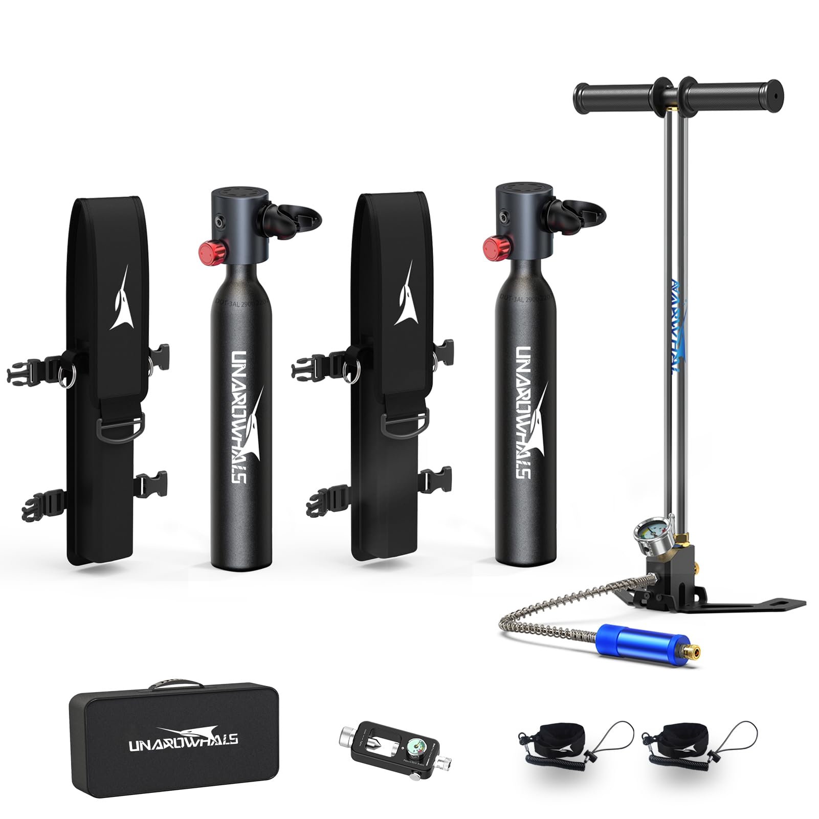 Mini Scuba Tank with Pump, 5-10 Minute Scuba Diving Tank, Dot Certified Lung Tank, Portable Dive Portable Lungs, 0.5l Small Scuba Tank, 3.5Cu Ft Capacity, 3000 Psi Max Pressure