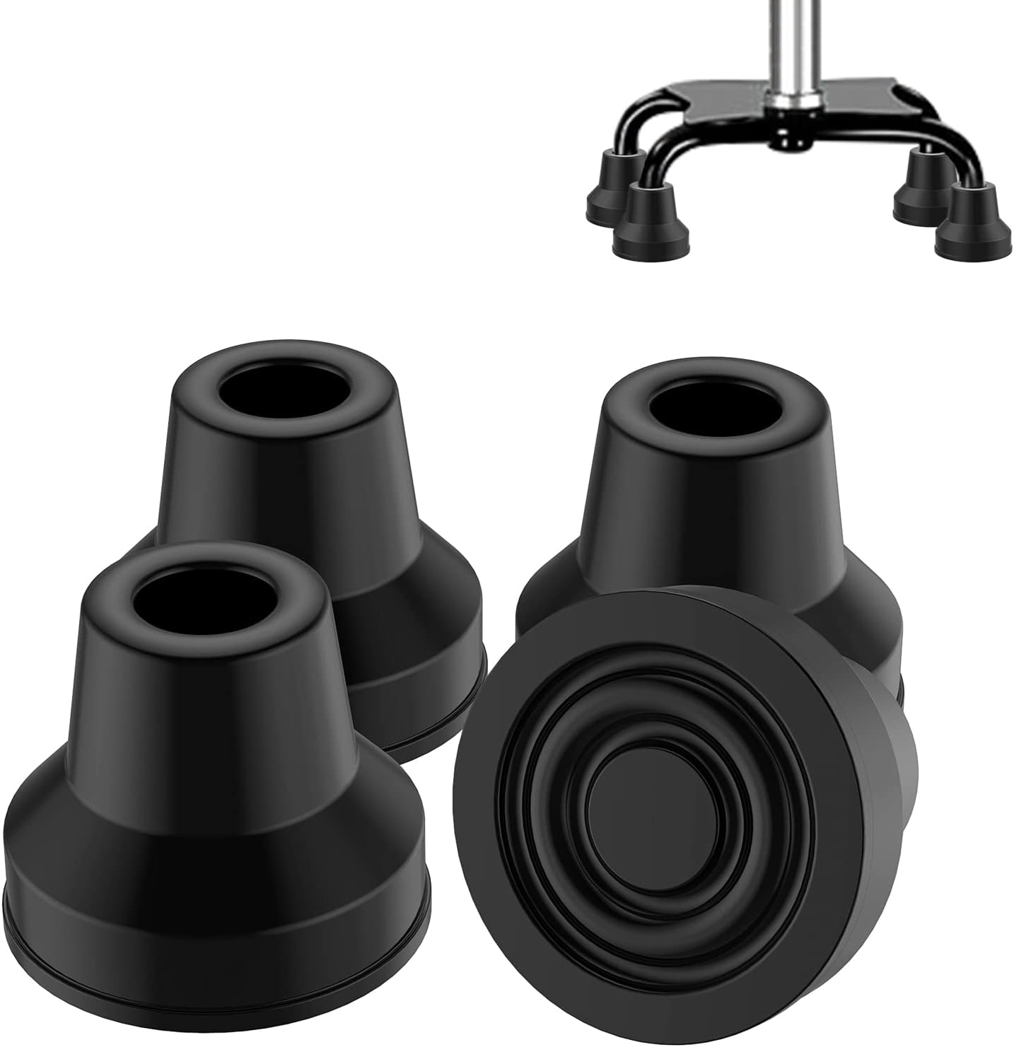 Walking Cane Tips Heavy Duty 1” Replacement of Black Rubber