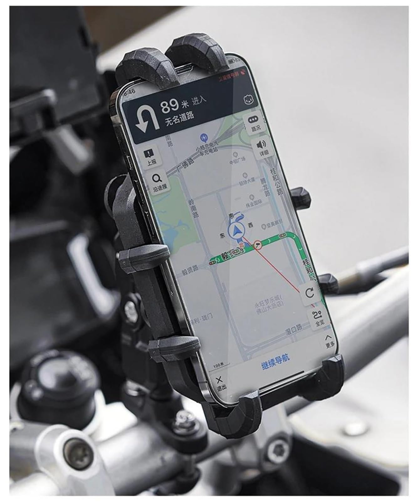 Soporte Móvil Bicicleta Soporte de teléfono inalámbrico para Motocicleta 3.0, Cargador rápido, GPS, para Manillar de 4 a 7 Pulgadas