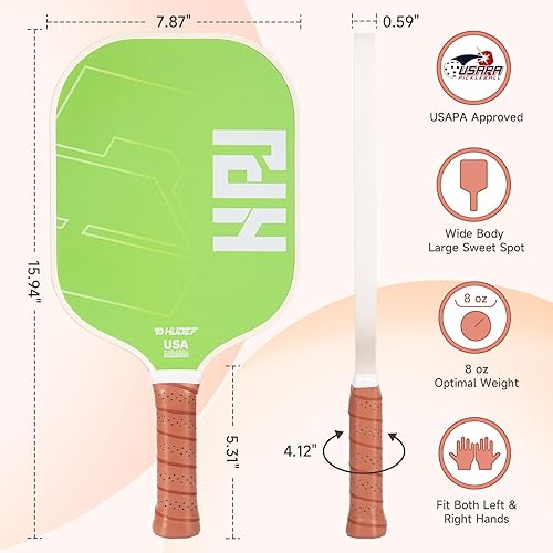 Miniatura 2 de HUDEF Palas de pickleball aprobadas por USAPA, raqueta de pickleball con núcleo de panal de abeja compuesta de fibra de carbono y polipropileno con