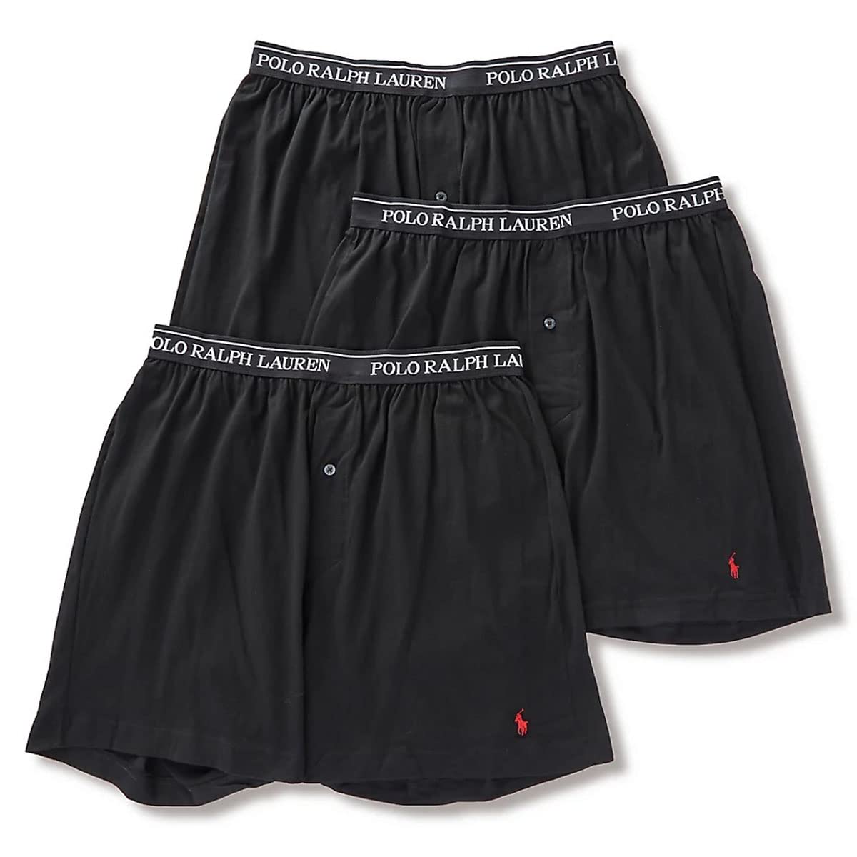 POLO RALPH LAUREN Mens Classic Fit Cotton Knit Boxers 3 Pack