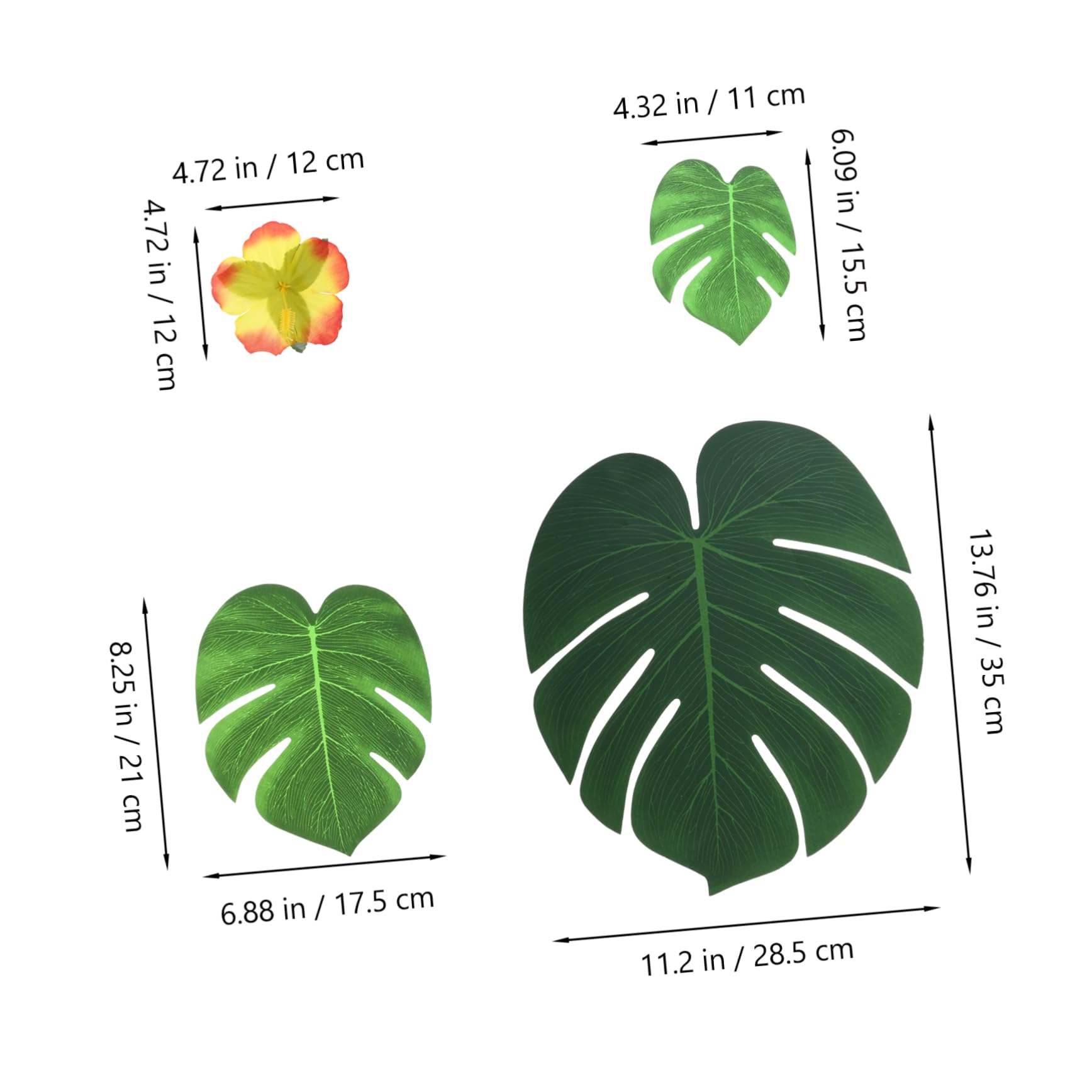 1satz Hawaii Party Tischdekoration Teiliges Mit Künstlichen Blättern Und Hibiskusblumen Für Tropische Feiern Luau Deko Fotorequisiten Und Partyanlässe