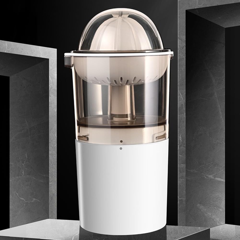 ReachMall Presse-agrumes électrique, sans fil, portable, blanc, avec USB, grande capacité, 2 vitesses, lames en acier inoxydable, passe au lave-vaisselle, 2023