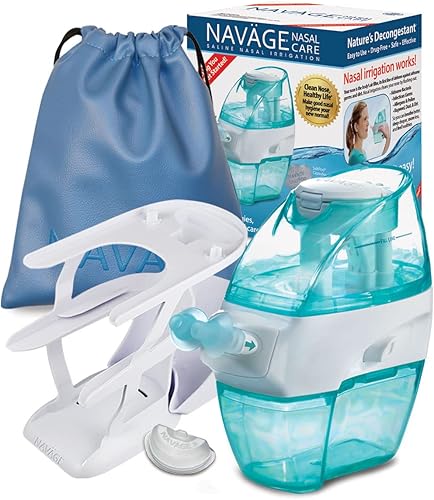 Navage Paquete de lujo Nasal Care limpiador de nariz Navage con 20 sales carrito de encimera y bolsa de viaje 14285 si se compra por separado Ahorra