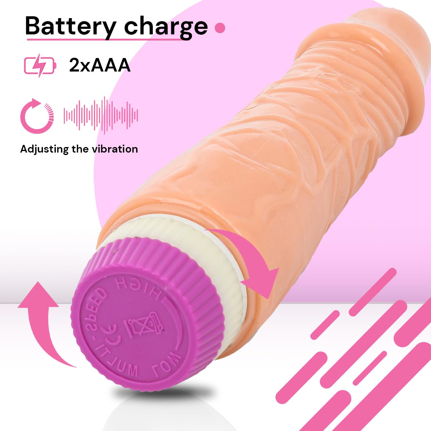 Sex Toys Vibratore per Donna vibratoreper grandi 19cm ⌀4.3cm ABS TPR Dildo Realistico per Donna Regolazione delle Vibrazioni vibratori Impermeabile sex toy FOPS D10-2