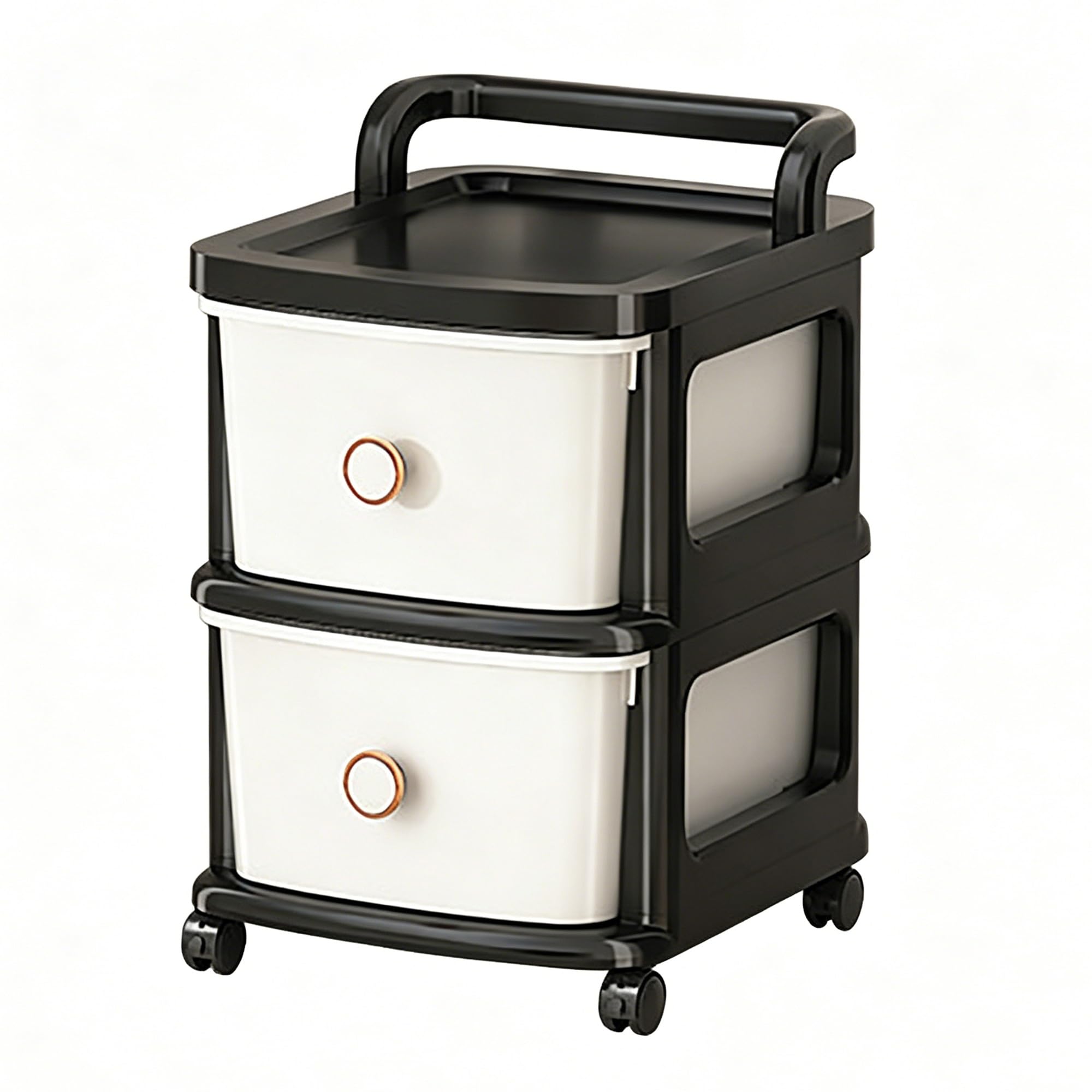 Plastic Storage Cart,Rolling Storage Cart On Wheels,Utility Rolling Trolley Mobile Utility Storage Trolley For Clothes Toys Snacks(A)