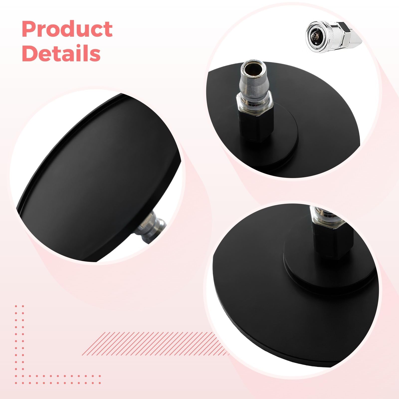 Quick Air Connector Saugnapf Adapter für Vac-U-Lock Maschinen Metall Adapter Starke Saugkraft Rostbeständig 3,93 Durchmesser 2,12 Höhe