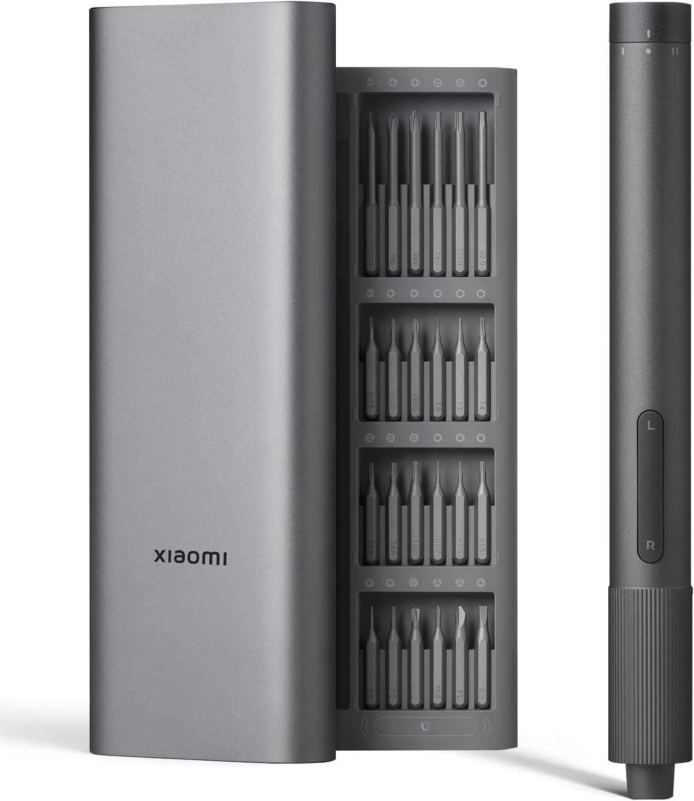 Xiaomi | Electric Precision Screwdriver | 2 Speed Adjustable Torque | 24 Screwdriving Bit - Magnetic Container | 170rpm Powerful Motor Speed | 350mAh Battery | for Laptops, Mobiles | S2 Steel | Grey