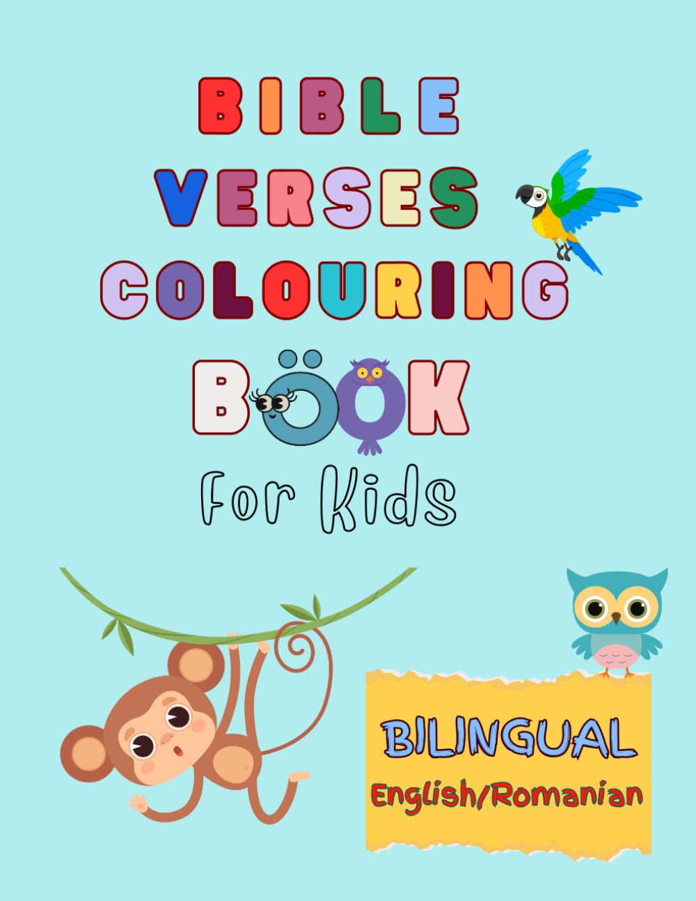 Bible verses colouring book for kids: Bilingual English/ Romanian