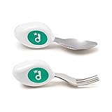 doddl Toddler Cutlery Set (12-24 Months) &ndash; 2-Piece Spoon & Fork for Self-Feeding &ndash; Easy-Grip Handles for Toddlers Fresh Green Lime Green