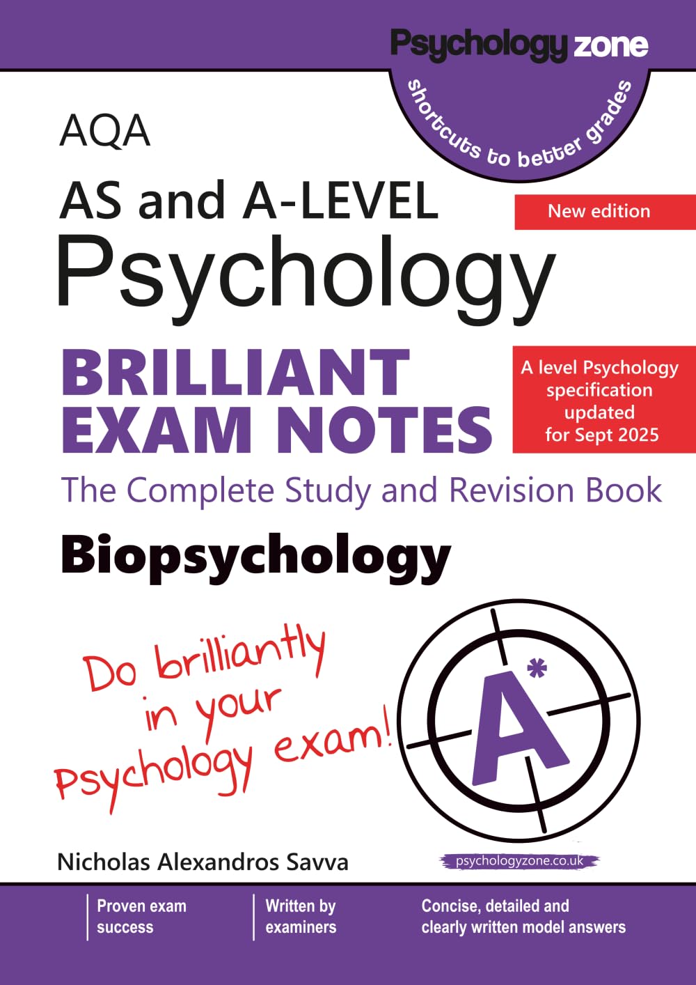 AQA A-Level Psychology Brilliant Exam Notes: Biopsychology: Updated for 2025 specification