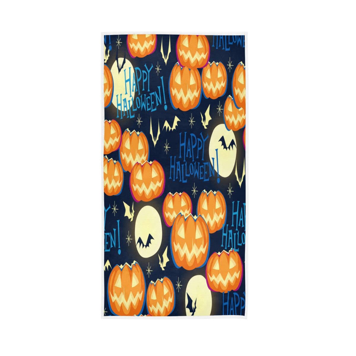 LSRCPD Halloween Orange PumpkinsSoft Large Hand Towels Bath Towel for Bathroom Hotel Gym Spa 30"x15"