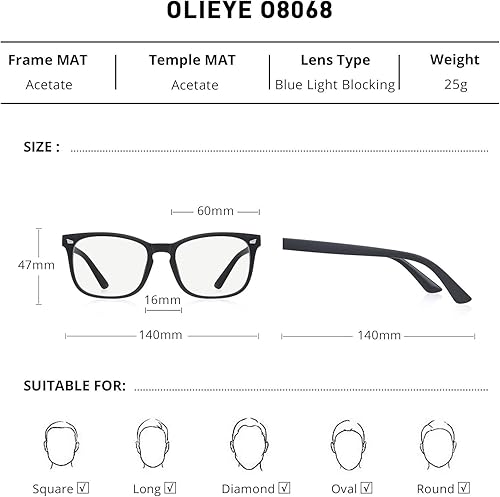 Miniatura 2 de Lentes de bloqueo de luz azul para computadora, anteojos cuadrados para mujeres y hombres, antifatiga ocular, lentes de lectura y juegos