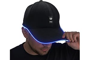 Baseball Cap with Built-In LED Light for Night Visibility and Fun