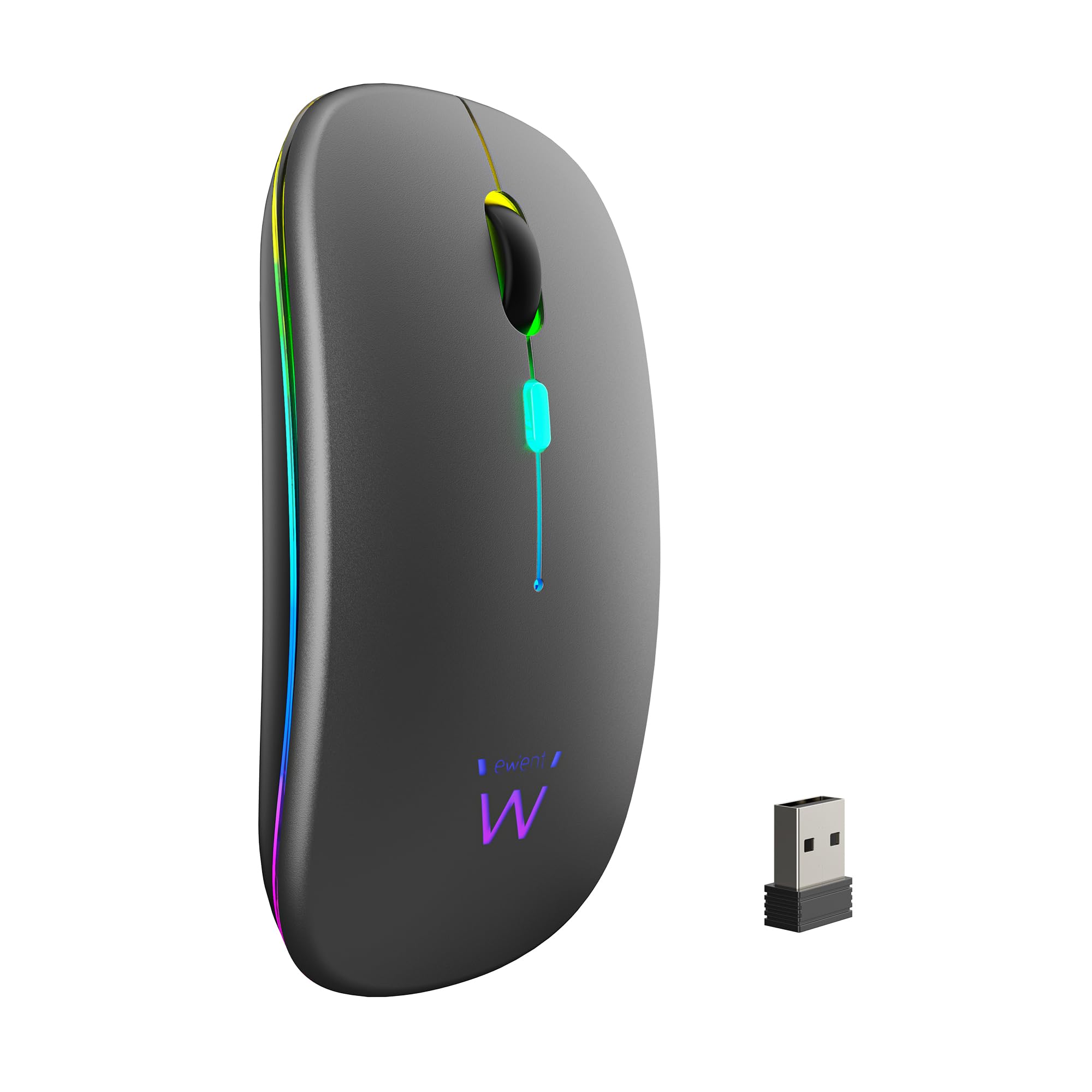 Ewent Mouse Wireless Ricaricabile con Luci RGB