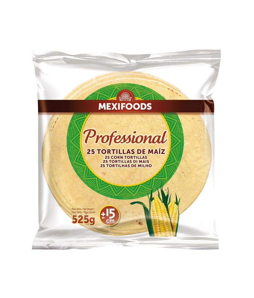 TORTILLAS DE MAIZ 15 CM MEXIFOODS (CAJA DE 18 UNIDADES)