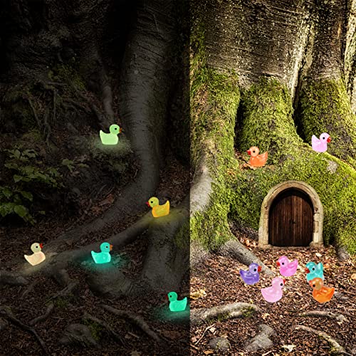 Mini Resin Ducks,100Pcs Luminous Tiny Ducks Micro Landscape Gardening Decorative Potted Flower Pots Resin Gardening Accessories Ornaments (Mixed) - Thumbnail 7