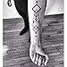 SanerLian Black Geometry Tree Tattoo Sticker Moon Phase Arrow Temporary Fake Tatoo Waterproof Men Women Arm Shoulder Back Body Art 13.8X4cm Set of 12 (SF031)