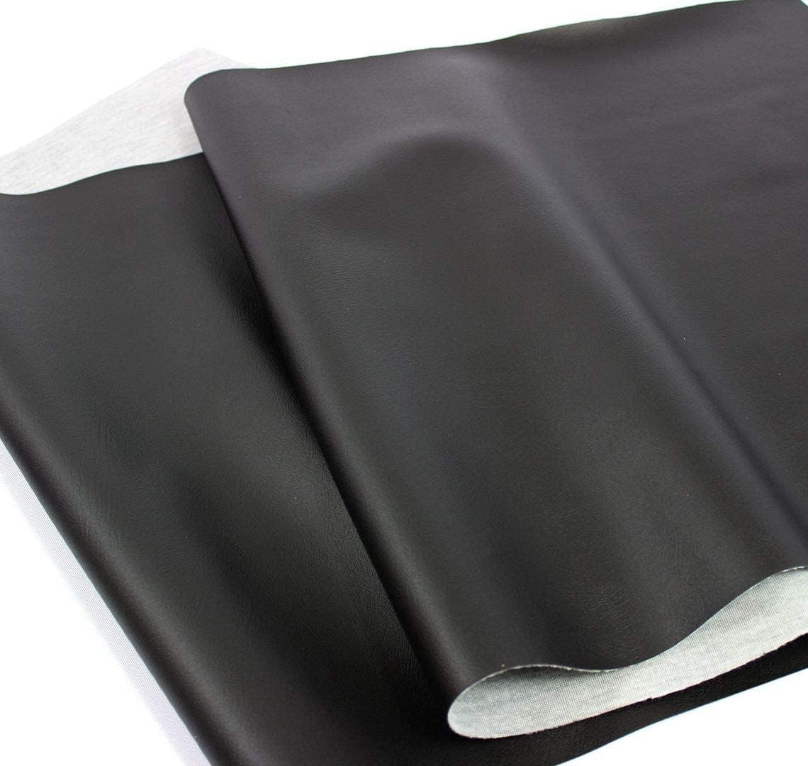 Mybecca Black Weatherproof Faux Leather Finish Marine Vinyl Fabric Half Yard (1.5 Foot x 54 Inch) Material Sheets for Upholstery Crafts, DIY Sewings, Sofa, Handbag,