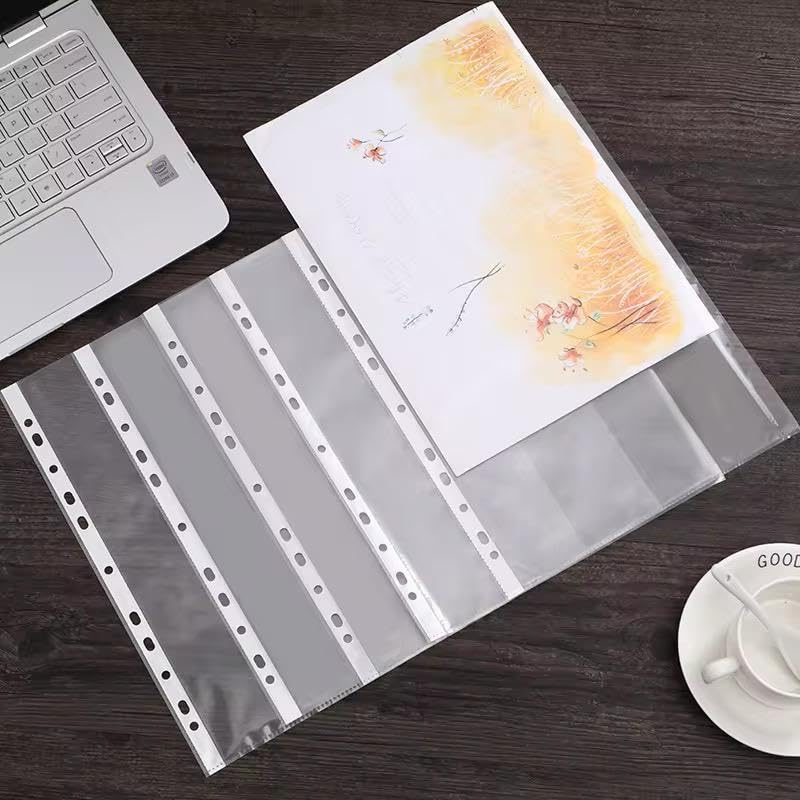 A4 Punched Pockets | Clear Plastic Sheet Protectors | Multi-Punch Holes | Reinforced Strip | Top-Opening, Tear-Resistant Poly Pockets | for Files, Folders & Ring Binders (500) - Image 3