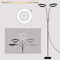 Vista 7 de GLOWRIUM Grow Lights for Indoor Plants, Full Spectrum LED Grow Light Floor Lamp with Stand Adjustable Height and Angle, Black Plant Light with Negro