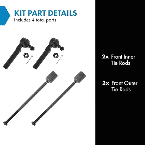 Vista 807 de TRQ - Juego de barras de acoplamiento delanteras interiores y exteriores