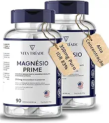 Magnésio 350mg - Bisglicinato, Dimalato, Citrato 180 Cápsulas - Alto Teor, Saúde, Energia, Sono