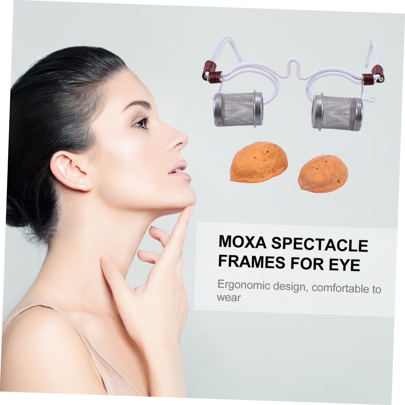 Healvian Dispositivo Per La Moxibustione Oculare Articolo Montature Per Occhiali in Moxa Attrezzo Noce Moxibustione Per Occhio Dispositivo Di Moxibustione Bianca Ferro Battuto