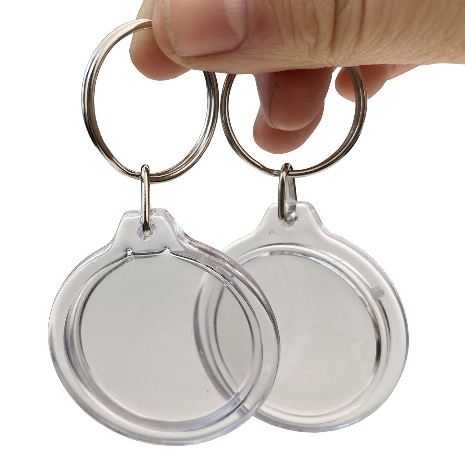 ASTRQLE 25 Pack Clear Blank Acrylic Photo Insert Picture Frame Keyring Key Chains Keychains Insert Personalised Custom Keychains with Split Ring for Family & Friends Gifts DIY Craft - Image 2