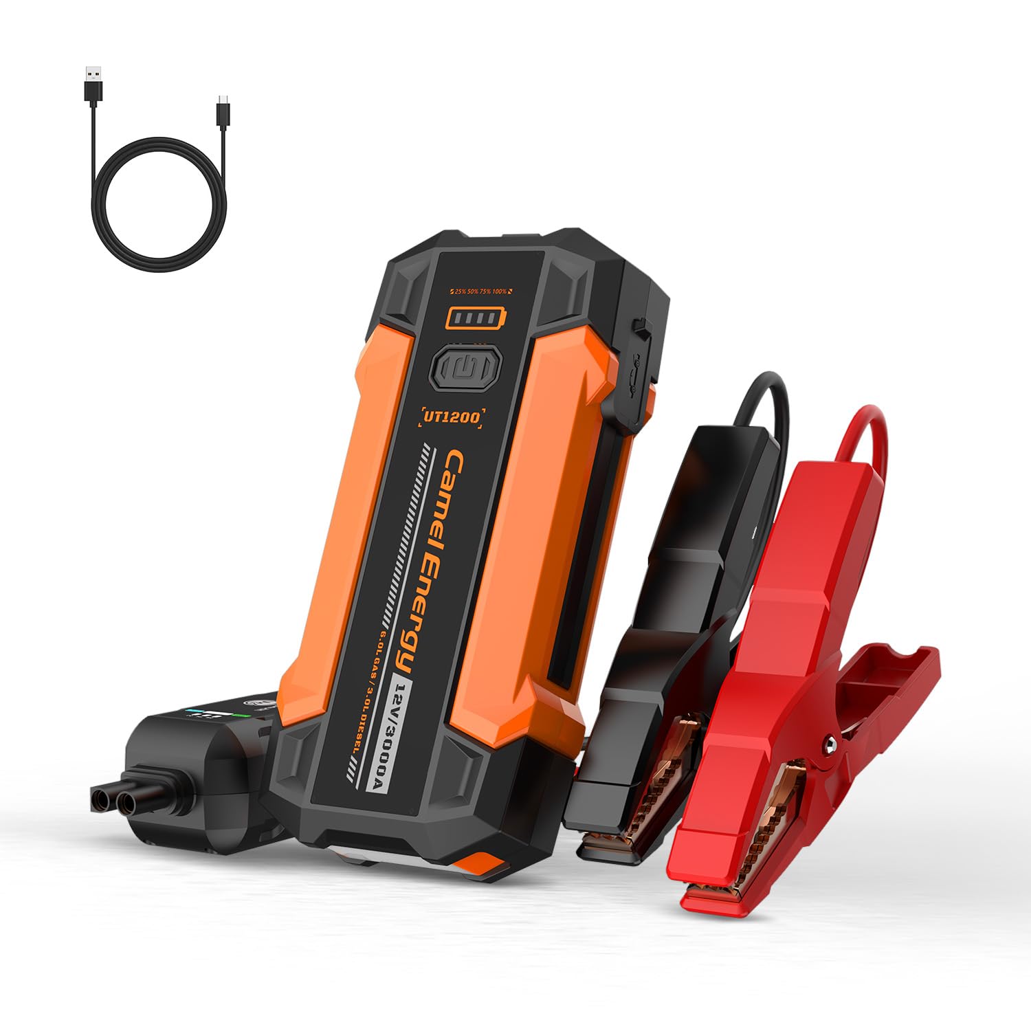 Portable Jump Starter 3000A Peak Car Battery Pack 12V Jump Box up to 9 0L Gasoline and 7