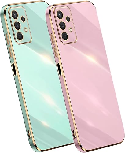 Miniatura 6 de Paquete de 2 fundas de teléfono para Samsung Galaxy A32 4G, carcasa galvanizada de silicona TPU para Samsung Galaxy A32 4G para hombres y mujeres, a