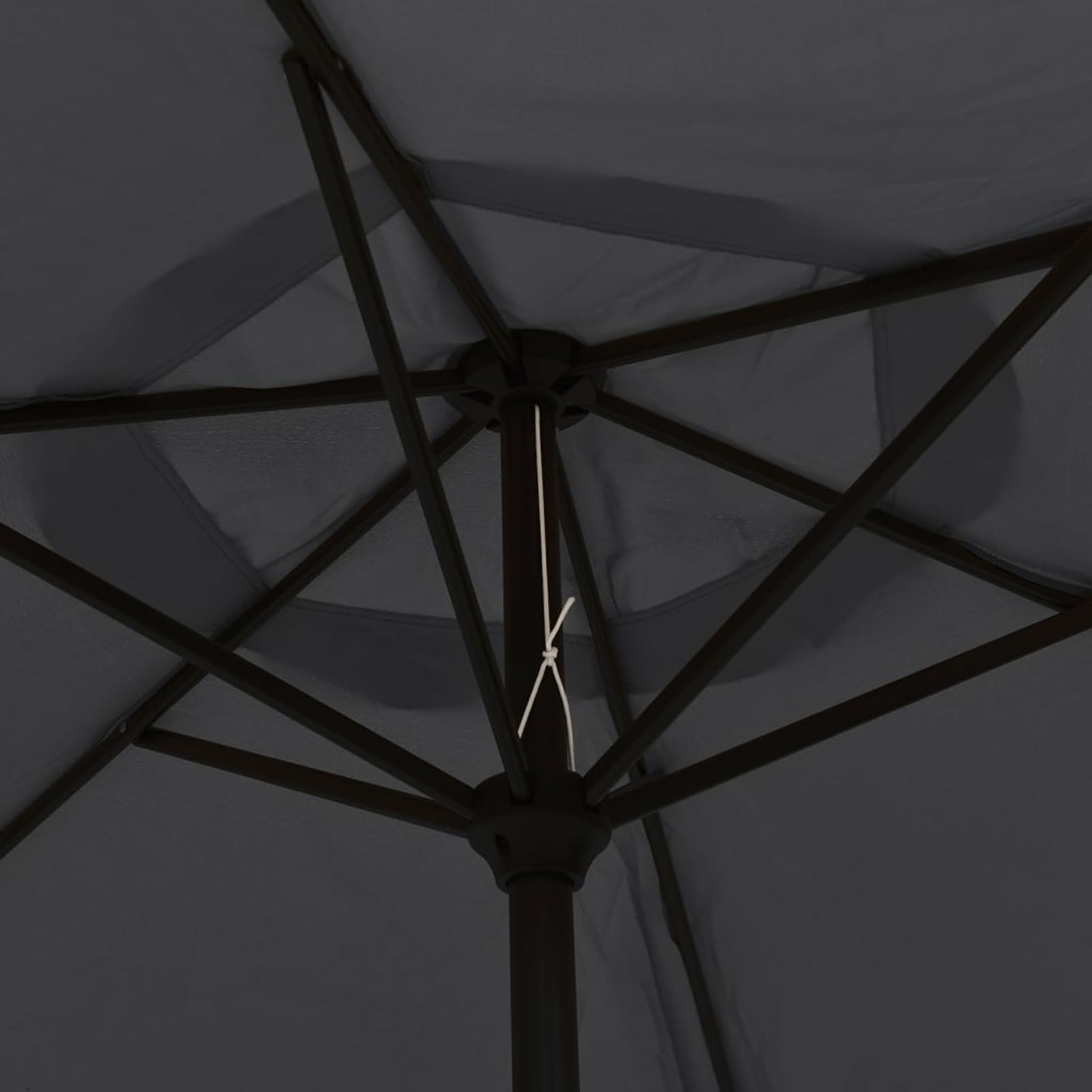 Homgoday Sombrilla de jardín con Luces LED Palo de Acero Negro 300 cm Sombrilla Terraza Exterior, Sombrilla Jardín Grande Orientable Jardín Parasol Balcón