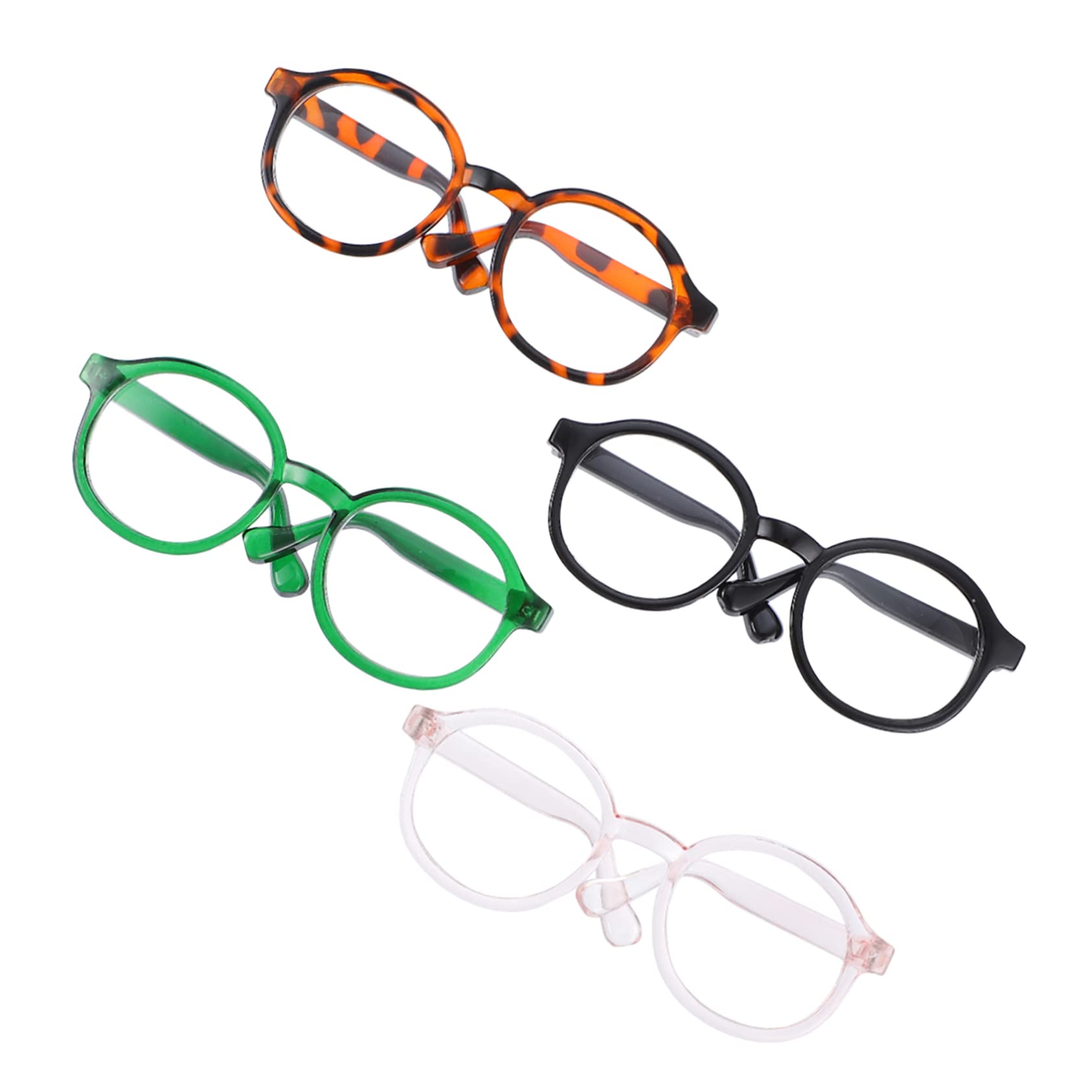 POPETPOP 4Pcs Cat Glasses for Cats Only Funny Plastic Cosplay Sunglasses Leopard and Lightweight Durable and Stylish Pet Accessories