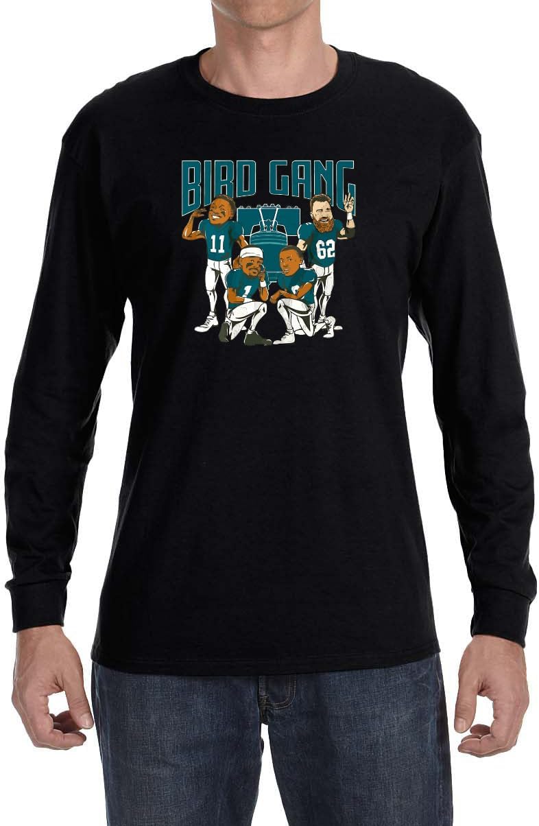 Long Sleeve Black Philadelphia Bird Gang Jalen Hurts Aj Brown T-Shirt