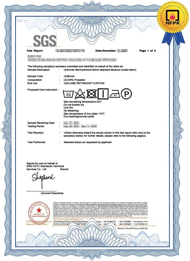 Fire Resistant Curtains for School, Test Certification NFPA701, Rod Pocket Top, Black 52 x 95 inch, Pack of 2 Panels